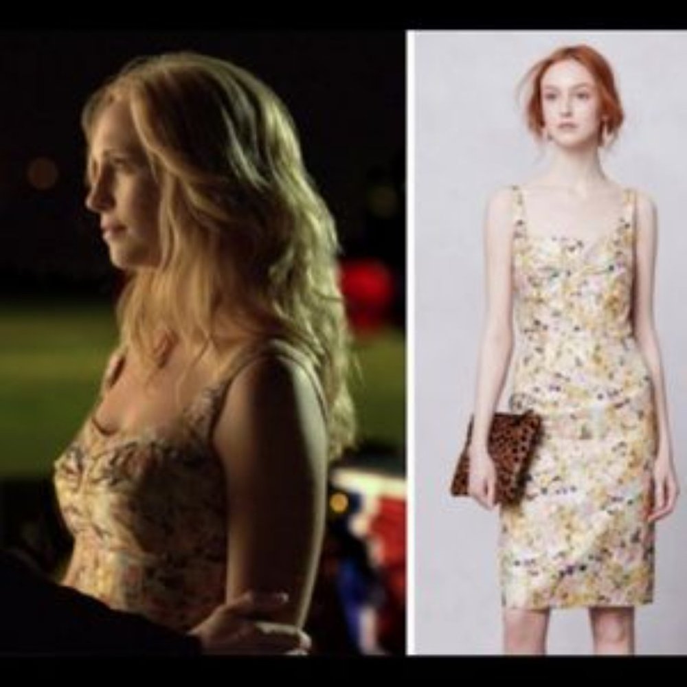 Anthropologie metallic Floral Cream Sheath Dress